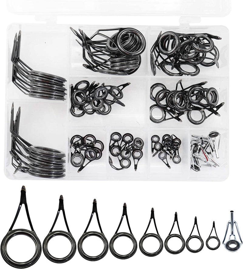 90Pcs 9 Sizes Fishing Rod Guide Tip Fishing Line Spinning Guide Eyes Rings Tip Top Fishing Rod Guides 60Pcs, Silver Integrated All Stainless Steel Bait Casting Rod Guide Repair Kit Sporting Goods > Outdoor Recreation > Fishing > Fishing Rods iztor 90pcs  