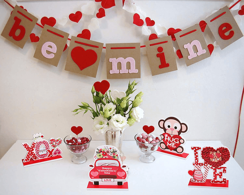 90Shine 4PCS Valentines Day Decorations Table Centerpieces Ornaments Heart Wedding Party Decor Supplies(Assembly Needed) Home & Garden > Decor > Seasonal & Holiday Decorations 90shine   