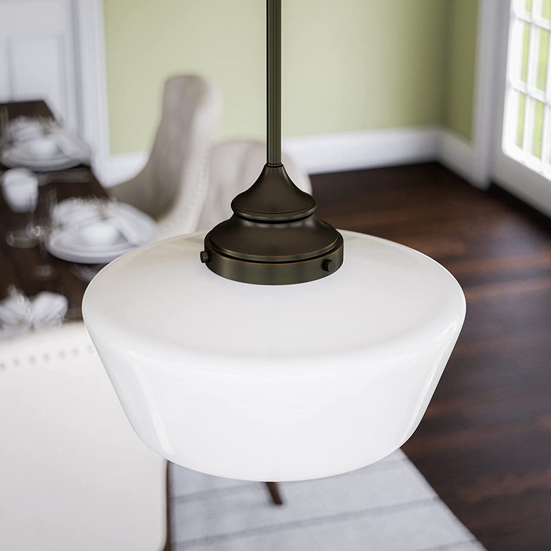 Kenroy Home 93661ORB Cambridge 1 Light Pendant with Blackened Oil Rubbed Bronze Finish, Rustic Style, 9.5" Height, 12" Width, 12" Depth Home & Garden > Lighting > Lighting Fixtures Kenroy Home   