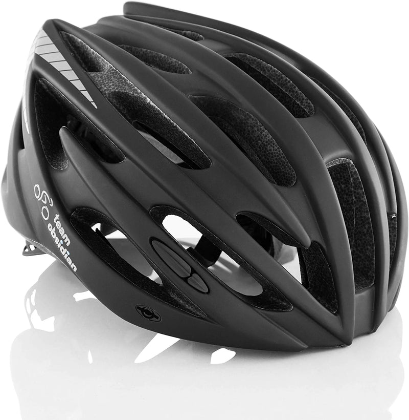 Team Obsidian Airflow Adult Bike Helmet - Lightweight Helmets for Adults with Reinforcing Skeleton - Unisex Bicycle Helmets for Women and Men - Comfortable and Breathable Cycling Mountain Bike Helmet Sporting Goods > Outdoor Recreation > Cycling > Cycling Apparel & Accessories > Bicycle Helmets TeamObsidian Black L/XL 61cm-65cm 