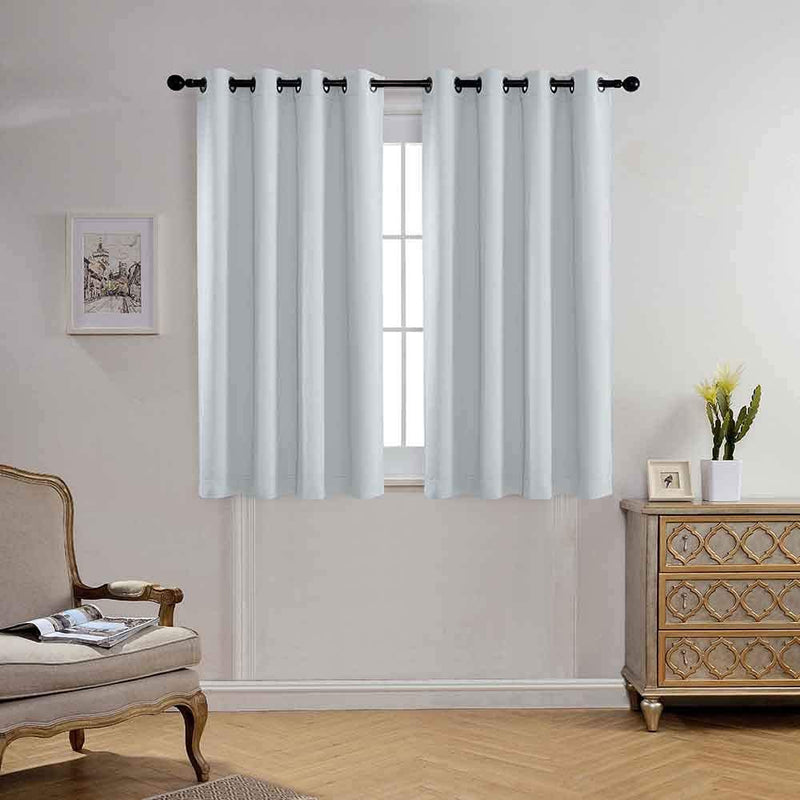 Miuco Room Darkening Texture Thermal Insulated Blackout Curtains for Bedroom 1 Pair 52X63 Inch Black Home & Garden > Decor > Window Treatments > Curtains & Drapes MIUCO Greyish White 52x63 inch 