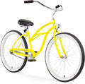 Firmstrong Urban Lady Beach Cruiser Bicycle (24-Inch, 26-Inch, and Ebike) Sporting Goods > Outdoor Recreation > Cycling > Bicycles Firmstrong Yellow w/ Black Seat 15.5 inch / Large 