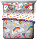 Jay Franco Nickelodeon Jojo Siwa Rainbow Sparkle 7 Piece Queen Bed Set - Includes Reversible Comforter & Sheet Set Bedding - Super Soft Fade Resistant Microfiber (Official Nickelodeon Product) Home & Garden > Linens & Bedding > Bedding Jay Franco Gray - Jojo Siwa Queen 