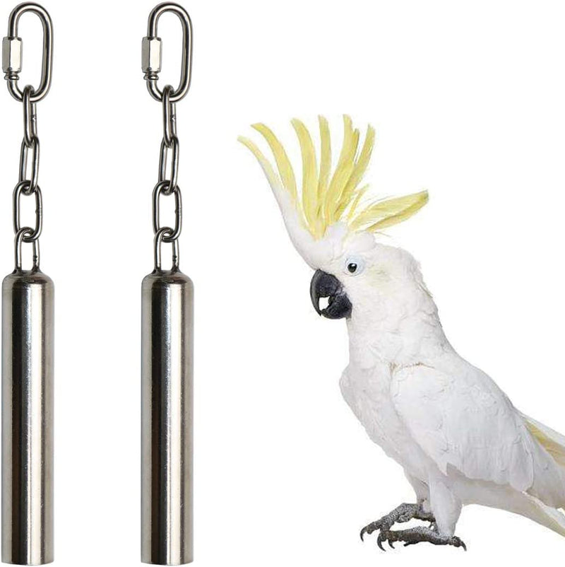 Stainless Steel Bells Toy for Bird Parrot Macaw African Greys Eclectus Cockatoo Parakeet Cockatiels Birds Squirrel Cage Stand (S) Animals & Pet Supplies > Pet Supplies > Bird Supplies > Bird Toys Hypeety 2 PCS-L  