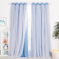 NICETOWN Nursery Curtains for Kids, Farmhouse Blackout Curtain Panels for Bedroom, Double Layer Star Hollow-Out Grommet Aesthetic Living Room Toddler Window Curtains, 2 Pcs, W52 X L84, Biscotti Beige Home & Garden > Decor > Window Treatments > Curtains & Drapes NICETOWN Blue W52 x L84 