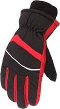 Women Gloves Winter Gloves Outdoor Kids Boys Girls Snow Skating Snowboarding Windproof Warm Gloves Mittens Convertible Sporting Goods > Outdoor Recreation > Boating & Water Sports > Swimming > Swim Gloves Bmisegm Red One Size 