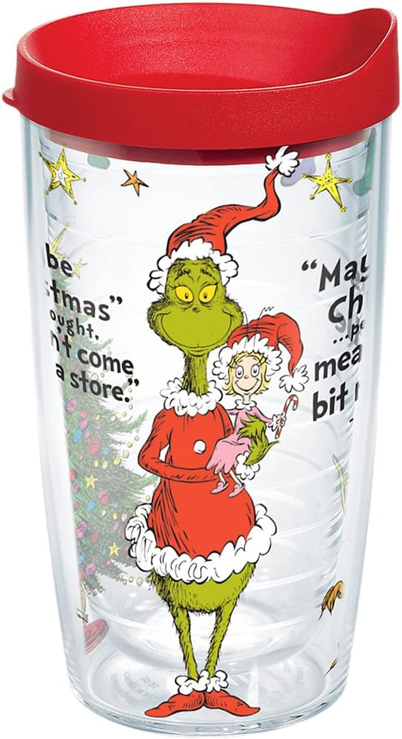 Tervis Dr. Seuss Grinch Christmas Quote Made in USA Double Walled Insulated Tumbler Cup Keeps Drinks Cold & Hot, 16Oz, Classic Home & Garden > Kitchen & Dining > Tableware > Drinkware Tervis 16oz  