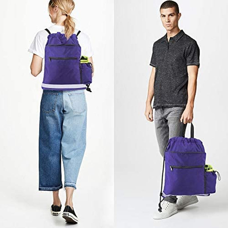 Drawstring Backpack Gym Backpack Sports Bag for Swim Women Men Workout Bag Draw String Back Sack for Soccer Beach Gear