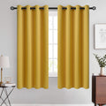 COSVIYA Grommet Blackout Room Darkening Curtains 84 Inch Length 2 Panels,Thick Polyester Light Blocking Insulated Thermal Window Curtain Dark Green Drapes for Bedroom/Living Room,52X84 Inches Home & Garden > Decor > Window Treatments > Curtains & Drapes COSVIYA Yellow 52W x 63L 