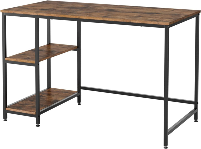 Industrial Computer Desk 47", Office Desk with 2 Storage Shelves and Adjustable Leg Pad, Studying Writing Table for Home Office,Rustic Brown Home & Garden > Household Supplies > Storage & Organization Generic   