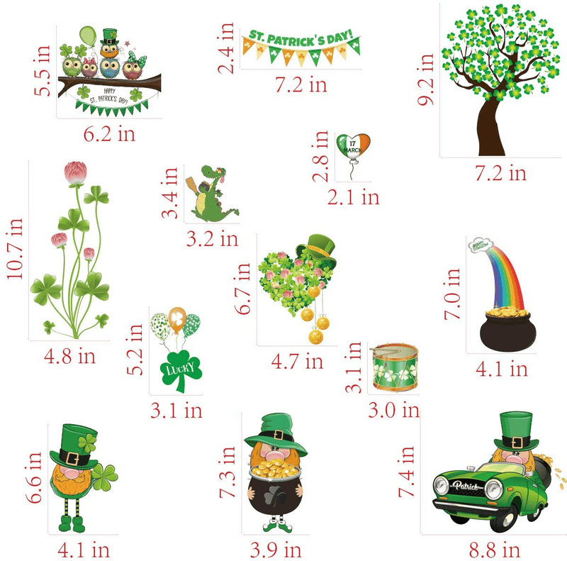 91PCS St Patrick'S Day Window Clings Decals Decorations, 7 Sheets Lucky Shamrock Clover Window Stickers for St Patrick'S Day Decorations, Glass Windows, Party, Irish Party Ornaments Supplies Arts & Entertainment > Party & Celebration > Party Supplies SDKI   