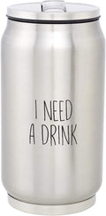 SB Design Studio SIPS Stainless-Steel Insulated Can (Tumbler) with Lid and Collapsible Straw, 10-Ounces, Running Late Home & Garden > Kitchen & Dining > Tableware > Drinkware Santa Barbara Design Studio I Need A Drink 10-Ounce 