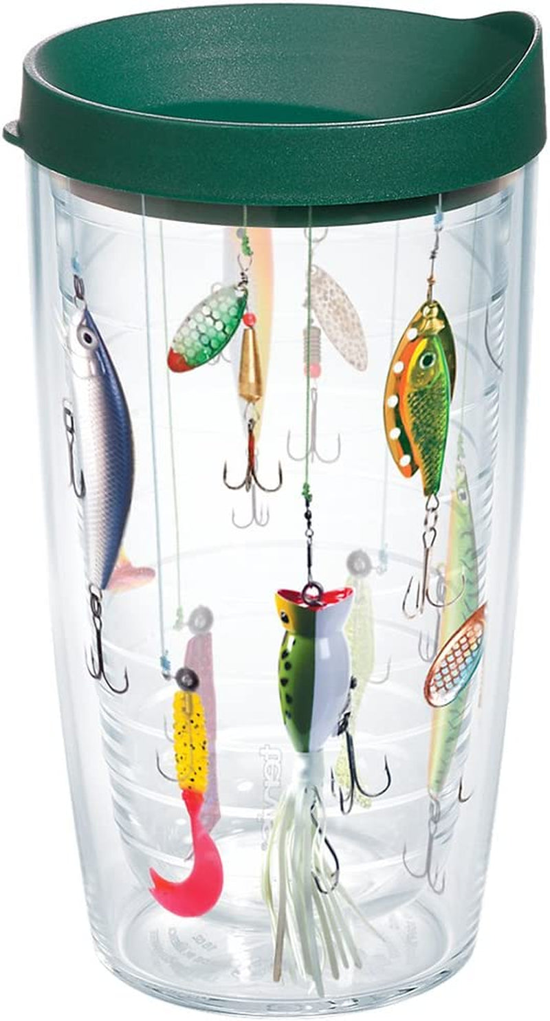 Tervis Fishing Tumbler with Wrap and Hunter Green Lid 24Oz, Clear Home & Garden > Kitchen & Dining > Tableware > Drinkware Tervis Classic 16oz 