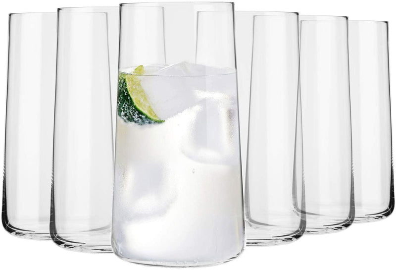 KROSNO Tall Water Juice Drinking Glasses | Set of 6 | 18.3 Oz | Avant-Garde Collection | Highball & Tumbler Crystal Glass | Perfect for Home, Restaurants and Parties | Dishwasher Safe Home & Garden > Kitchen & Dining > Tableware > Drinkware Krosno   
