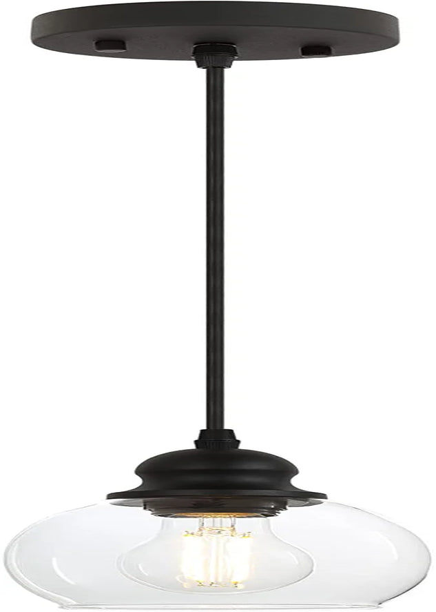 Modern Pendant Light Fixtures, Industrial Hanging Ceiling Lamp with Clear Glass Shade, Vintage Black Pendant Lighting for Kitchen Island Living Room Hallway Bedroom Dining Hall Office Bar Farmhouse Home & Garden > Lighting > Lighting Fixtures Bricosmocon Clear D 5.91 Inches 