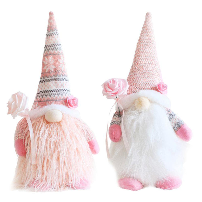 IMSHIE Valentine Gnome Mr and Mrs Scandinavian Tomte Elf Decorations 2 PCS Handmade Faceless Plush Doll Cute Valentine Gnome Plush Doll Decoration for Home Competent Home & Garden > Decor > Seasonal & Holiday Decorations IMSHIE 5211 pink baby + white baby  