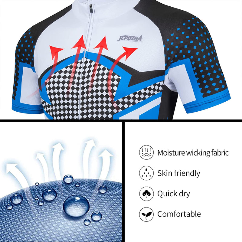 Men'S Summer Cycling Jerseys Short Sleeves Quick Dry Biking Shirt Mountain Bike Racing Suit Cycling Jacket Shirt Tops Sporting Goods > Outdoor Recreation > Cycling > Cycling Apparel & Accessories JEPOZRA   