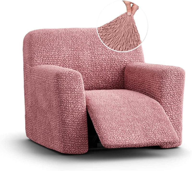 Recliner Sofa Cover - Reclining Couch Slipcover - Soft Polyester Fabric Slipcover - 1-Piece Form Fit Stretch Furniture Protector - Microfibra Collection - Silver Grey (Couch Cover) Home & Garden > Decor > Chair & Sofa Cushions PAULATO BY GA.I.CO. Coral Pink Recliner 