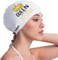 COPOZZ Adult Swim Caps, Silicone Waterproof Comfy Bathing Cap Swimming Hat for Long and Short Hair Sporting Goods > Outdoor Recreation > Boating & Water Sports > Swimming > Swim Caps COPOZZ Crown-12yrs+  
