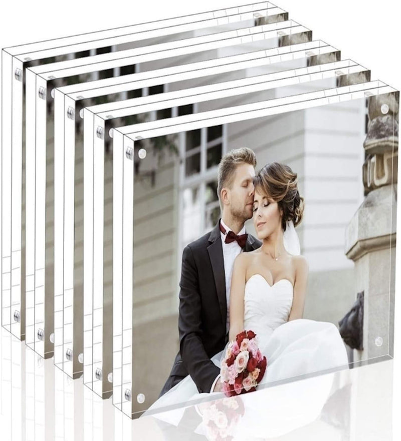 Magicool Premium Acrylic Photo Frame--- Magnet Photo Frame -Double Sied Thick Desktop Frames (5X5 5 Pack) Home & Garden > Decor > Picture Frames Magicool 5x5 5 pack  