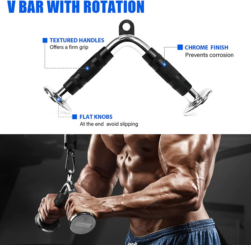 POWER GUIDANCE LAT Pull down Attachment Tricep Rope Pull down Attachment Cable Machine Accessories for Home Gym Weight Fitness Sporting Goods > Outdoor Recreation > Winter Sports & Activities POWER GUIDANCE   