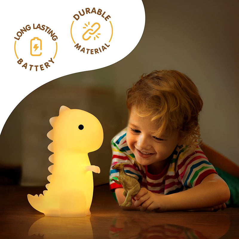 Trexy Dinosaur Night Light Squishy T-Rex Silicone Bedside Lamp with Remote 9 Color Touch Sensor Dino USB Rechargeable Night Lamp for Boys Girls Getallfun Cute LED Nightlight Nursery Decor Gift for Kid Home & Garden > Lighting > Night Lights & Ambient Lighting getallfun   