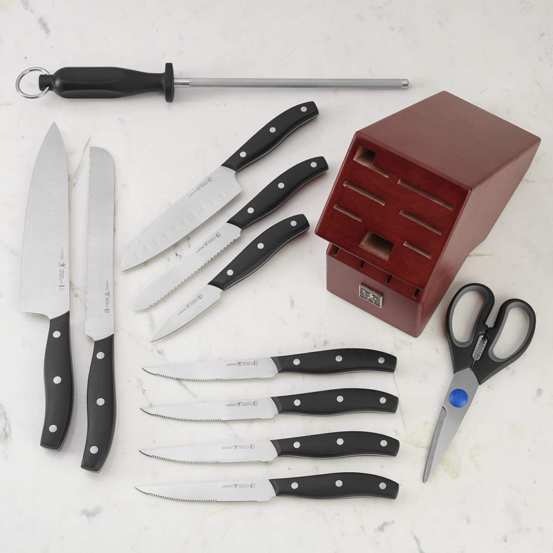 Henckels Definition 12-Pc Knife Block Set - Cherry Wood