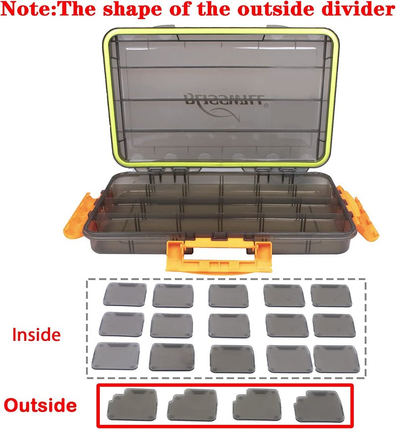 BLISSWILL Fishing Tackle Storage Trays,Fishing Tackle Box,Storage Organizer Box,3600/3700 Tackle Trays with Removable Dividers,Tea-Colored Transparent Waterproof Fishing Tackle Storage Sporting Goods > Outdoor Recreation > Fishing > Fishing Tackle BLISSWILL   