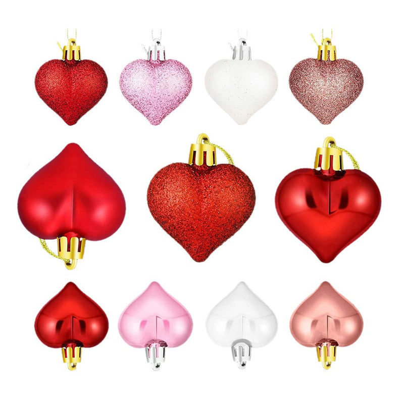 Home Decor Clearance 36Pcs Valentine Decorations Heart Ornaments Romantic Valentine'S Day Gifts Decoration Hangs Abs Home & Garden > Decor > Seasonal & Holiday Decorations Mnycxen One Size Rose Gold 