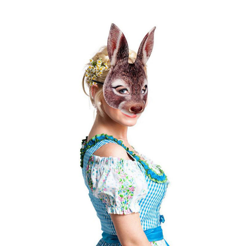 Lovebay Women Men Half Face Ribbit Mask Halloween Cosplay Animal Party Masquerade Carnival Masks Props
