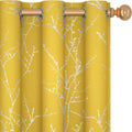 Deconovo Thermal Blackout Curtains for Bedroom and Living Room, 84 Inches Long, Light Blocking Drapes, 2 Panels with Tree Branches Design - 52W X 84L Inch, Beige, Set of 2 Panels Home & Garden > Decor > Window Treatments > Curtains & Drapes Deconovo Lemon Yellow 42W x 84L Inch 