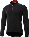 Santic Cycling Jersey Men'S Long Sleeve Bike Reflective Full Zip Bicycle Shirts with Pockets Sporting Goods > Outdoor Recreation > Cycling > Cycling Apparel & Accessories Santic Fleece Black Large 