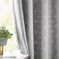 JINCHAN Silver Solid Diamond Curtain Foil Print Grommet Room Darkening Soft Sturdy Thermal Insulated Shades for Teens Kids Bedroom Living Room Nursery 84 Inches Length 2 Panels Black Home & Garden > Decor > Window Treatments > Curtains & Drapes jinchan Diamond Grey 52"W x 84"L 