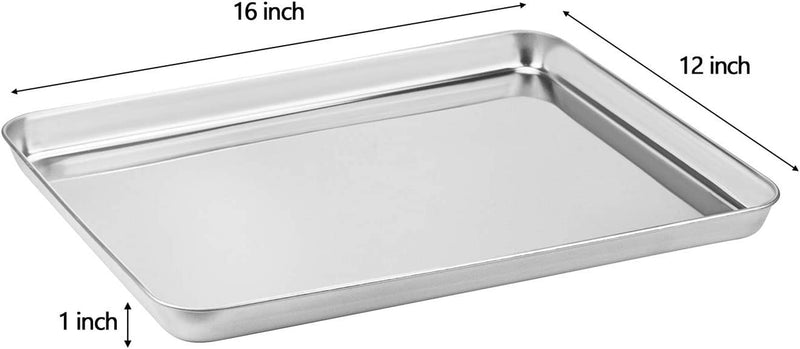 Suwimut Baking Sheet with Rack Set (2 Sheets + 2 Racks), Stainless Steel Nonstick Cookie Pan with Cooling Rack, Non Toxic, Easy Clean and Dishwasher Safe Home & Garden > Kitchen & Dining > Cookware & Bakeware Suwimut   