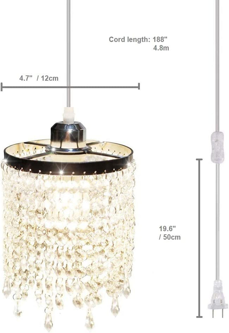 Surpars House Plug in Chandelier Raindrop Crystal Pendant Lamp with 15Ft Cord Home & Garden > Lighting > Lighting Fixtures > Chandeliers Surpass Lighting   