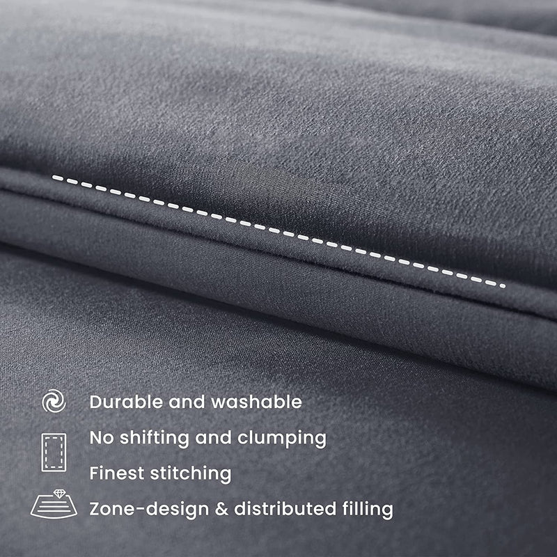 SLEEP ZONE Reversible Twin Cooling Comforter, Super Soft Bedding Duvet down Alternative Comforter for All Seasons, Dark Grey