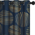 Deconovo Extra Long Curtains 95 Inches Long, Gold Foil Print Curtains for Sliding Glass Door, Thermal Insulated Drapes, Grommet Top (52X95 Inch, Black, 2 Panels) Home & Garden > Decor > Window Treatments > Curtains & Drapes Deconovo Navy Blue/Gold 52W x 84L Inch 
