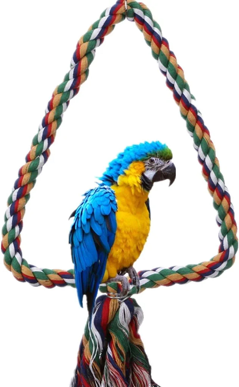 DETOP Bird Rope Perch Cage Chew Toys,Parrot Natural Cotton Swing S & L Size Climbing Standing Bar (Small) Animals & Pet Supplies > Pet Supplies > Bird Supplies > Bird Toys DETOP   