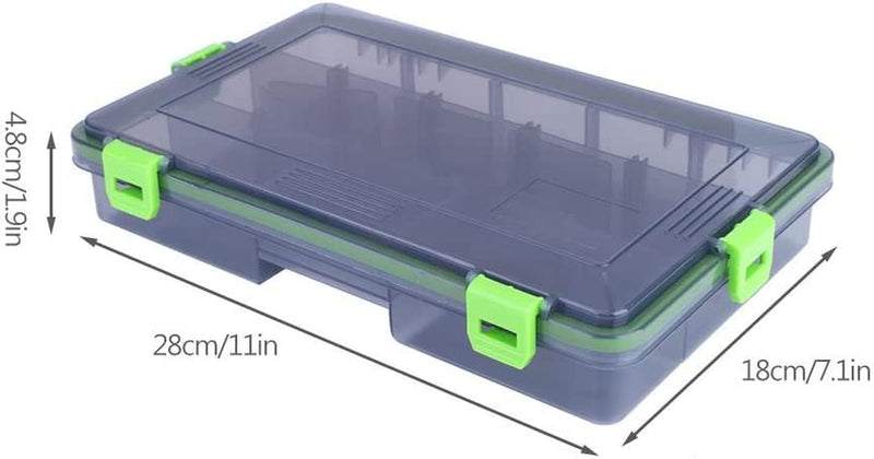 Waterproof Visible Fishing Box Fishing Lure Hooks Partition Tray Fishing Tackle Lock Case Organizer (L-Green) Sporting Goods > Outdoor Recreation > Fishing > Fishing Tackle Fafeims   