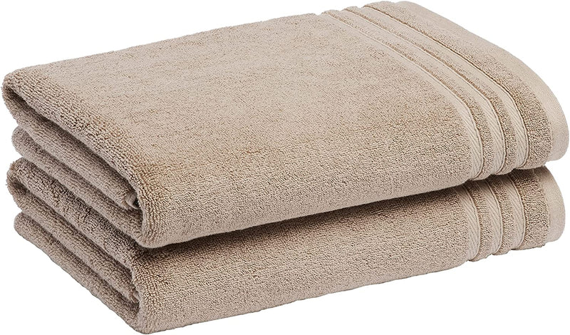 Cotton Bath Towels, Made with 30% Recycled Cotton Content - 2-Pack, White Home & Garden > Linens & Bedding > Towels KOL DEALS Taupe Bath Towels 
