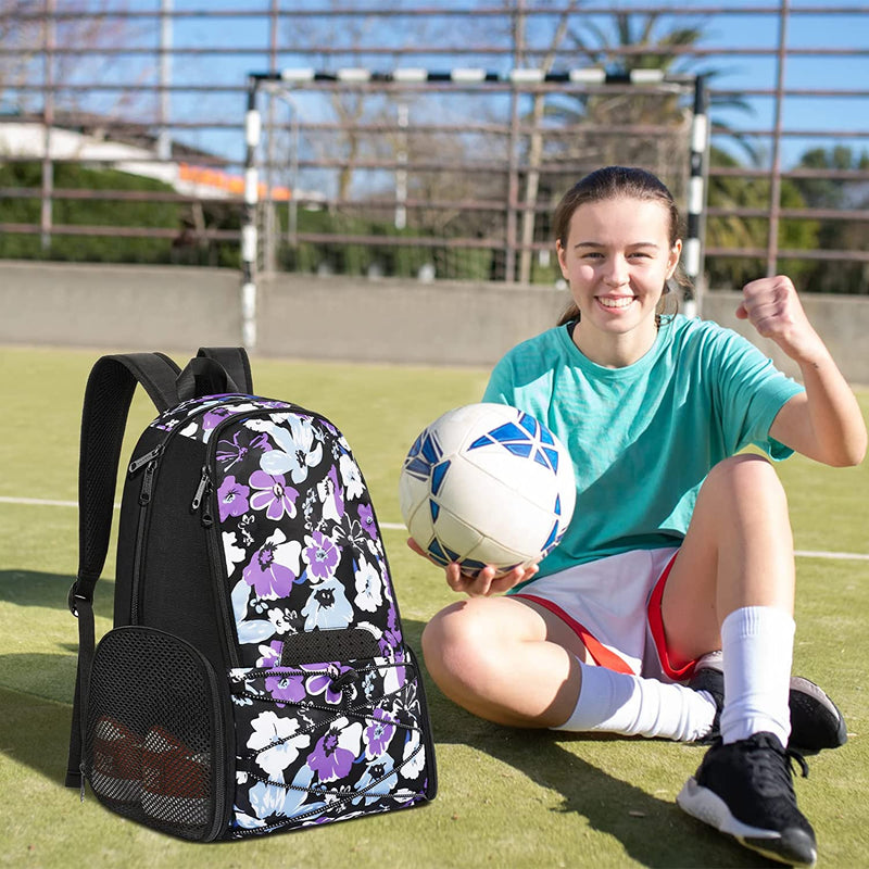 Soccer Bag, Insulated Soccer Backpack Fit Basketball Volleyball Accessories, Sport Training Equipment Bags with Ball Compartment and Cleat Shoes Holder for Youth Girls Kids, Outdoor Gym Match Gift Sporting Goods > Outdoor Recreation > Winter Sports & Activities Jamesay   