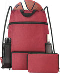 Noozion Drawstring Backpack with Wet Pocket Sport Gym String Bag Sackpack Water Resistant Nylon for Women Men Children