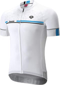 Santic Cycling Jersey Men Short Sleeve Bike Jersey with Three Pockets Breathable Quick Dry Biking Shirts Sporting Goods > Outdoor Recreation > Cycling > Cycling Apparel & Accessories Santic Full Zipper-2-white X-Large 