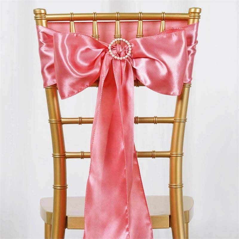 Efavormart 25Pcs Gold SATIN Chair Sashes Tie Bows for Wedding Events Decor Chair Bow Sash Party Decoration Supplies 6 X106" Arts & Entertainment > Party & Celebration > Party Supplies Efavormart.com Rose Quartz  