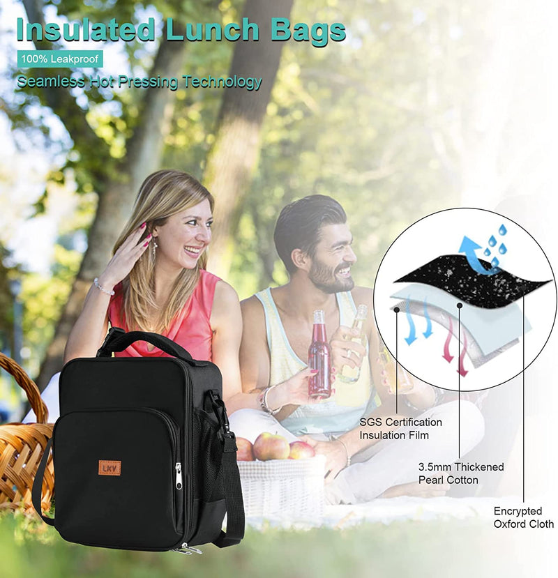 YANGYANG Insulated Lunch Bag, Reusable Freezable Lunch Box for Adults, Leakproof Cooler Small Lunch Bag with Adjustable Shoulder Strap for Men Women Black Home & Garden > Lighting > Lighting Fixtures > Chandeliers YANGYANG   