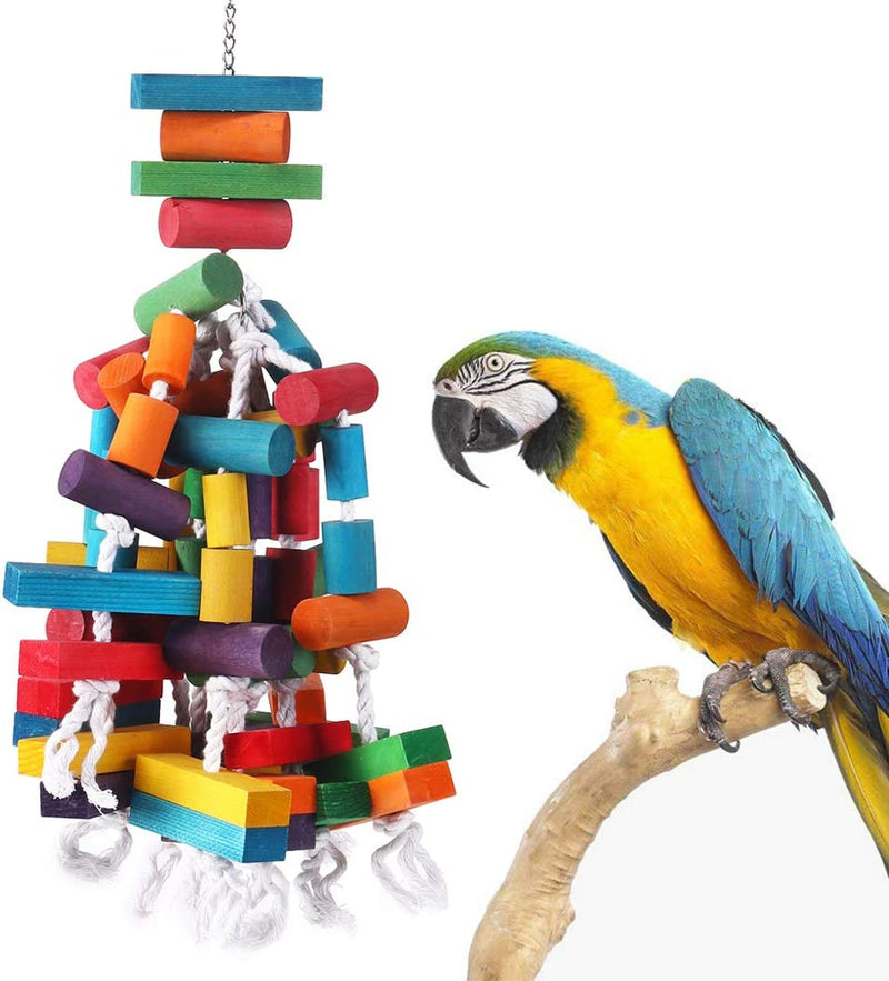 KINTOR Bird Chewing Toy Large Medium Parrot Cage Bite Toys African Grey Macaws Cockatoos Eclectus (Waterfall-Big)  Harvestkey 26.5inch Long  