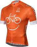 Cycling Jersey Men Full Zip Bike Shirt Racing Top Bicycle Clothing Sporting Goods > Outdoor Recreation > Cycling > Cycling Apparel & Accessories Weimostar Z Orange 22 Tag XL(Chest 38-39"） 