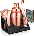 ROCKSLY Mixology Bartender Kit and Cocktail Shaker Set for Drink Mixing | Mixology Set with 6 Bar Set Tools and Bamboo Stand Makes It the Perfect Home Cocktail Kit | Complete Bartender Kit (Black) Home & Garden > Kitchen & Dining > Barware ROCKSLY Copper  