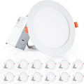 LEDIARY 12 Pack 6CCT LED Recessed Lighting 6 Inch with Junction Box, 2500K-5000K Selectable, 1100LM, 12W Eqv 110W, Dimmable Can-Killer Downlight - IC Rated, ETL Certified Home & Garden > Lighting > Flood & Spot Lights LEDIARY 3000K - Warm White 6 Inch 