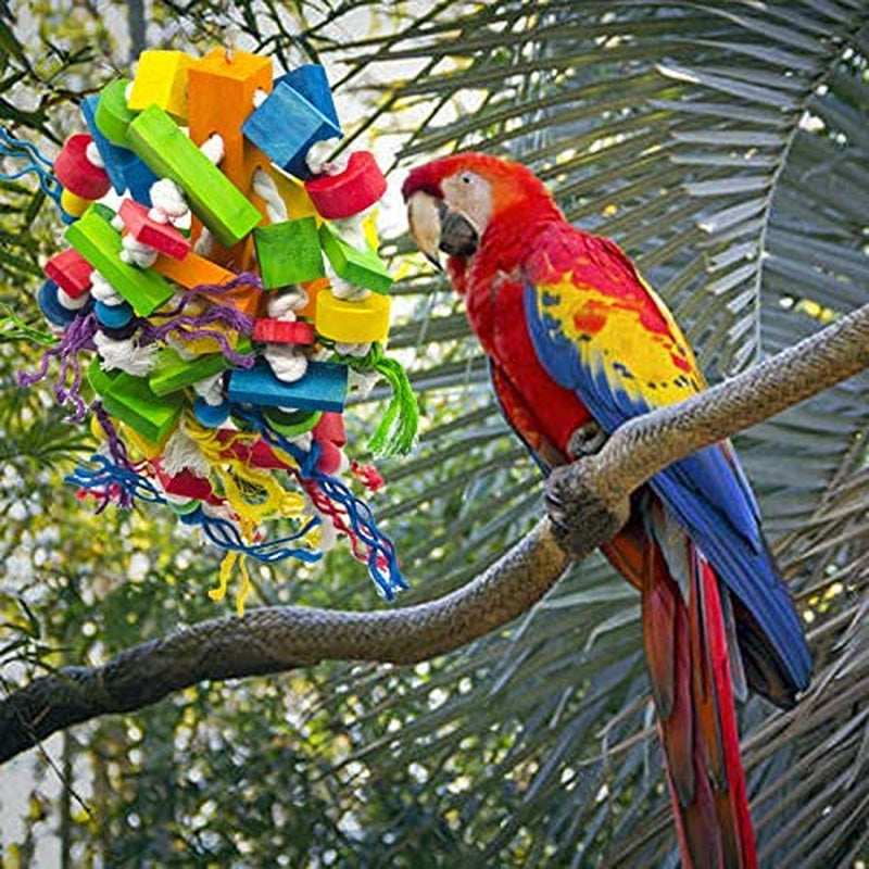 Hamiledyi Bird Chewing Toys Parrot Chew Knot Toy Multicolored Natural Wooden Blocks Hanging Foraging Toy Birds Tearing Toys for African Greys Parakeets Budgerigars Lovebirds Animals & Pet Supplies > Pet Supplies > Bird Supplies > Bird Toys Hamiledyi   